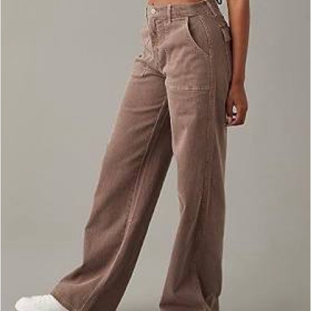 American Eagle super high rise baggy wide leg pants